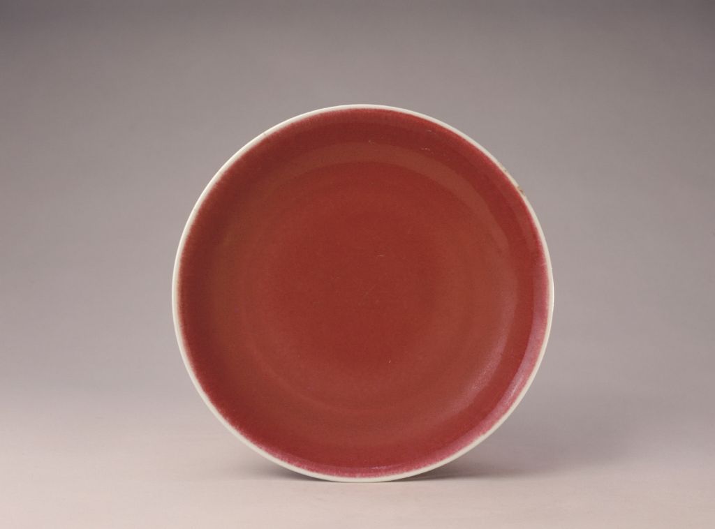 图片[2]-Bright red glazed plate-China Archive